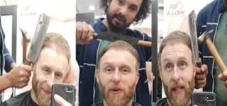 barber using hammer