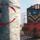 boy stealing brake form moving train