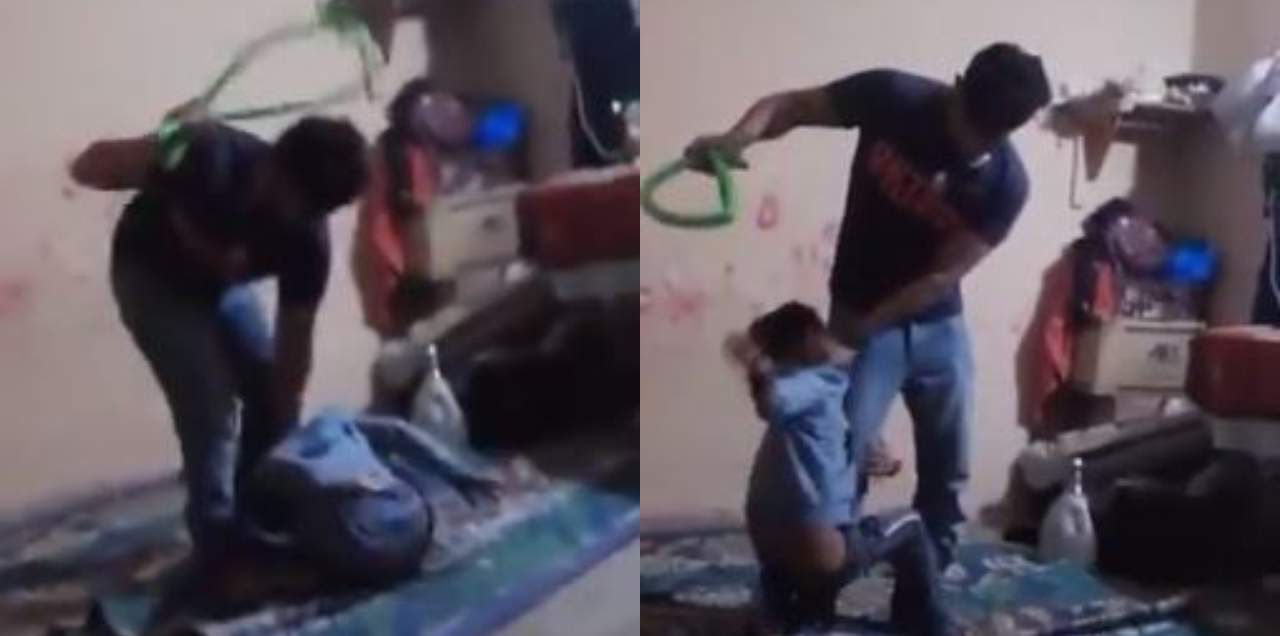 step father beats son apple