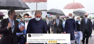 Shah mahmood qureshi Russian FM umbrella