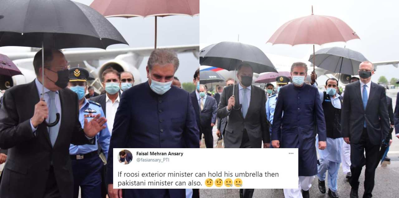 Shah mahmood qureshi Russian FM umbrella