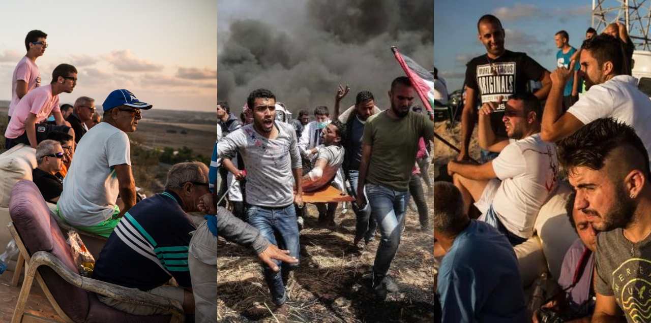 Israeli gather enjoy Bombardment Palestinians