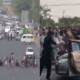 exams protestors faizabad damage vehicles