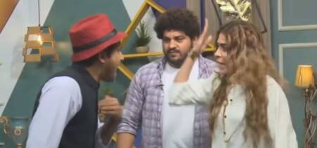 comedian basit ali angry in morning show