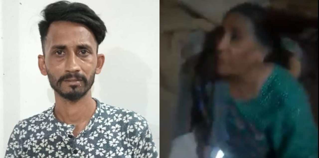 man beating mother video