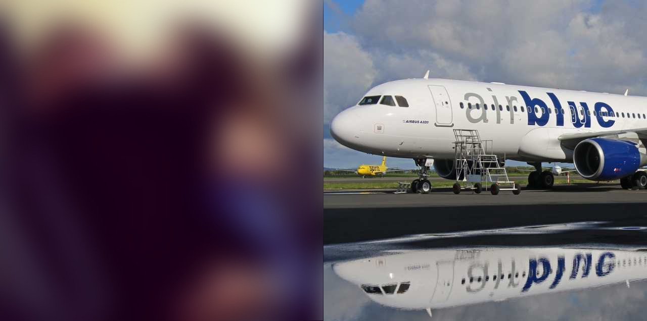 Couple Caught Kissing Airblue Flight