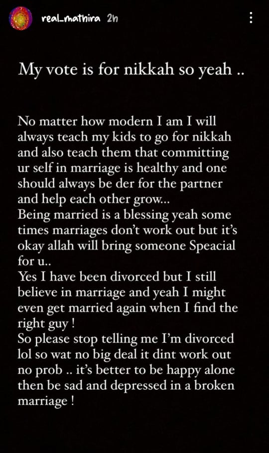 malala mathira comments marriage