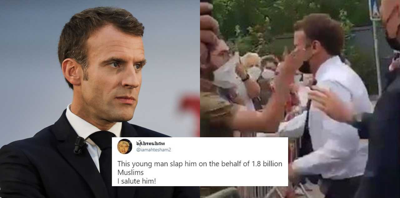 french president macron slapped