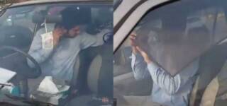 woman exposes man followed car