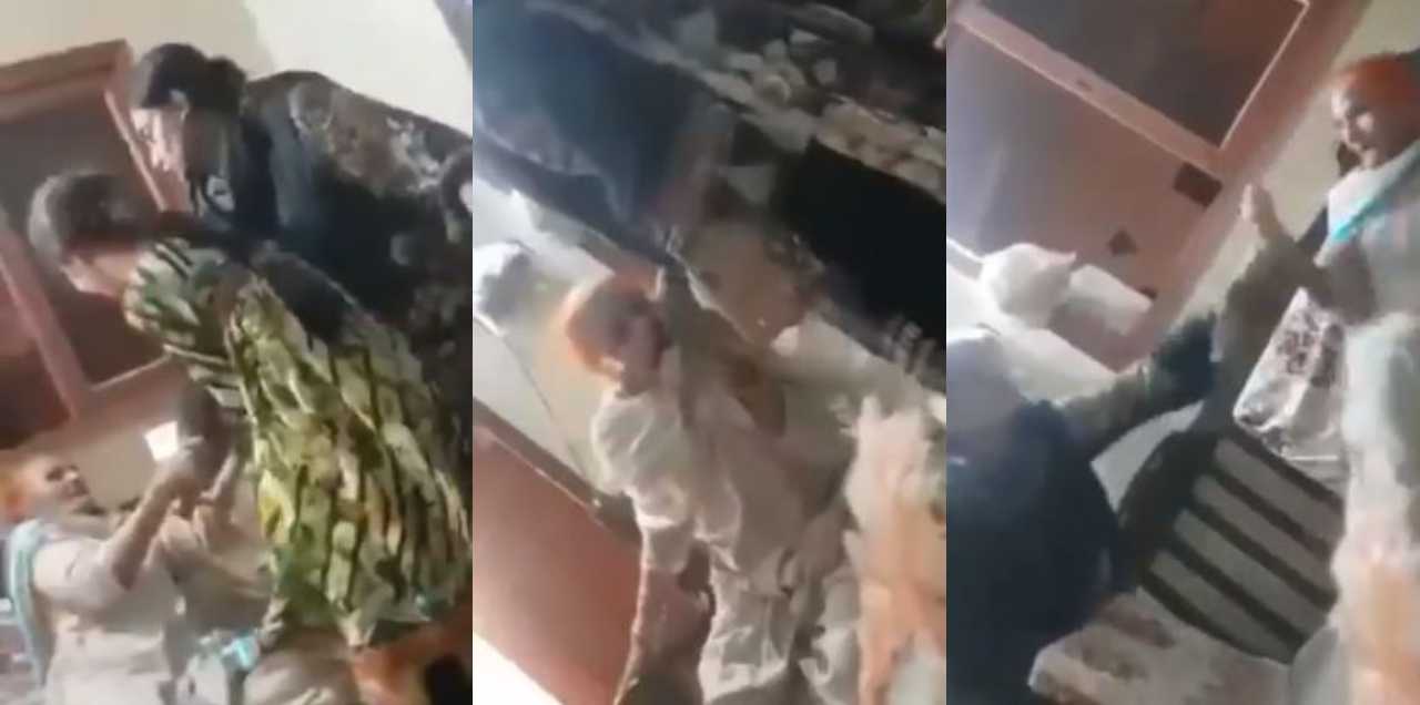 woman abusing beating mother-in-law