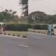 man teaches wife motorbike
