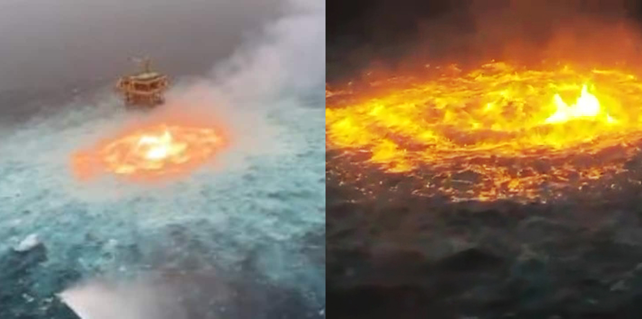 Humans Caught The Ocean On Fire Gas Pipeline Fire In Gulf Of Mexico