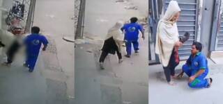 Woman thrashes man