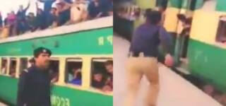 cop saves man train