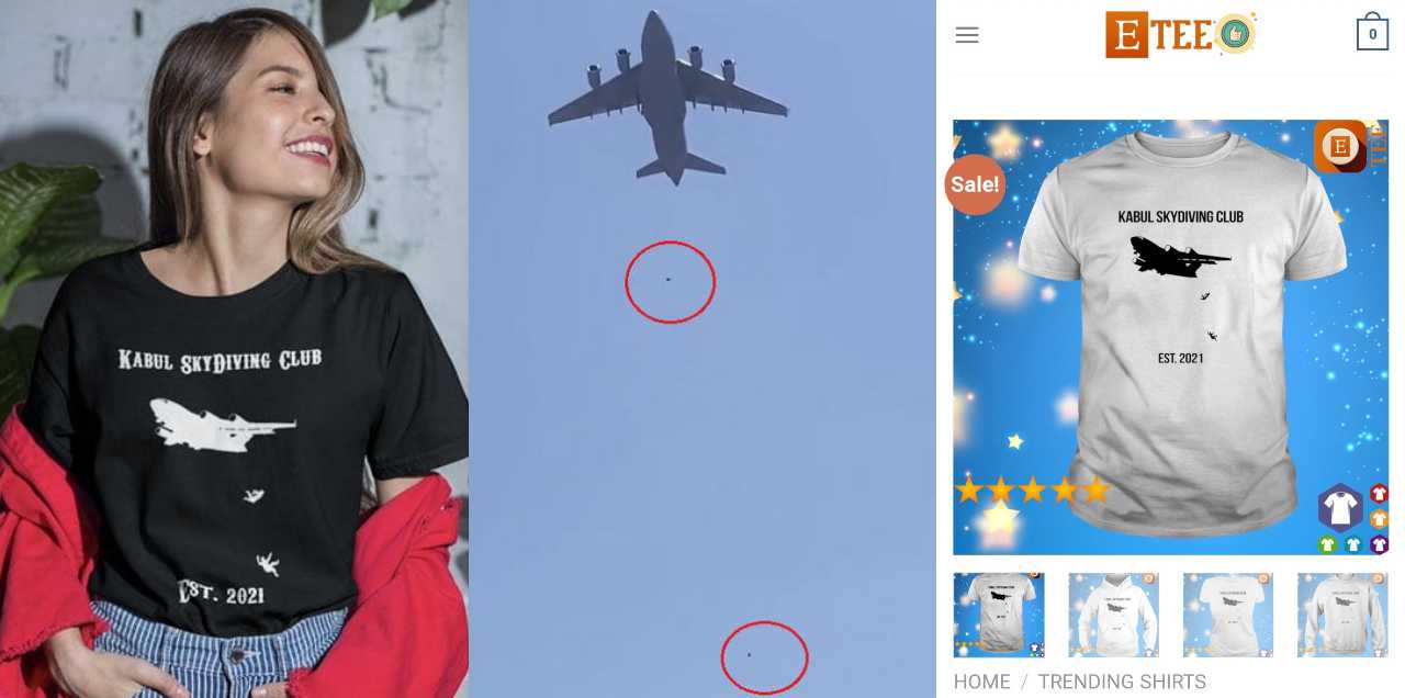 afghans falling plane t-shirts
