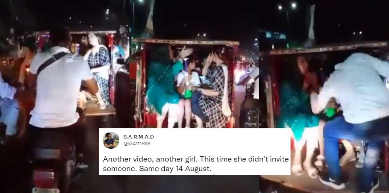 man harassed kissed girl rikshaw