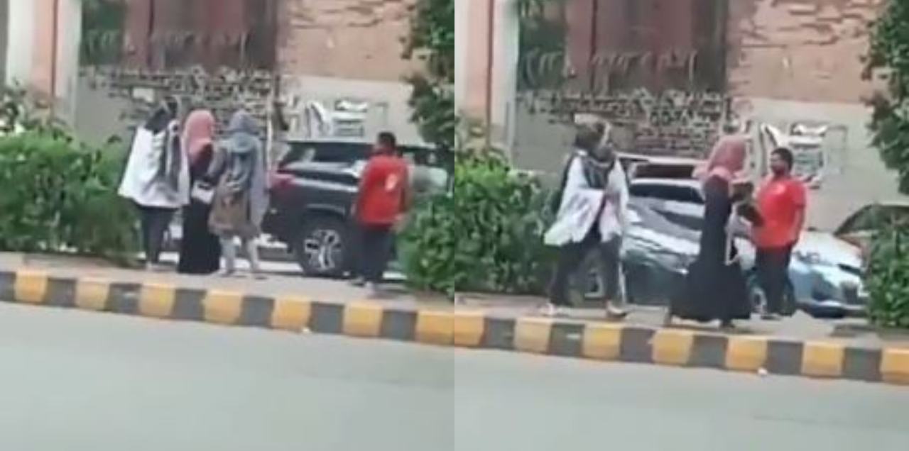 man harasses women bus stop