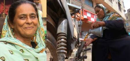 Jameela Khatoon widow fixes motorcycles