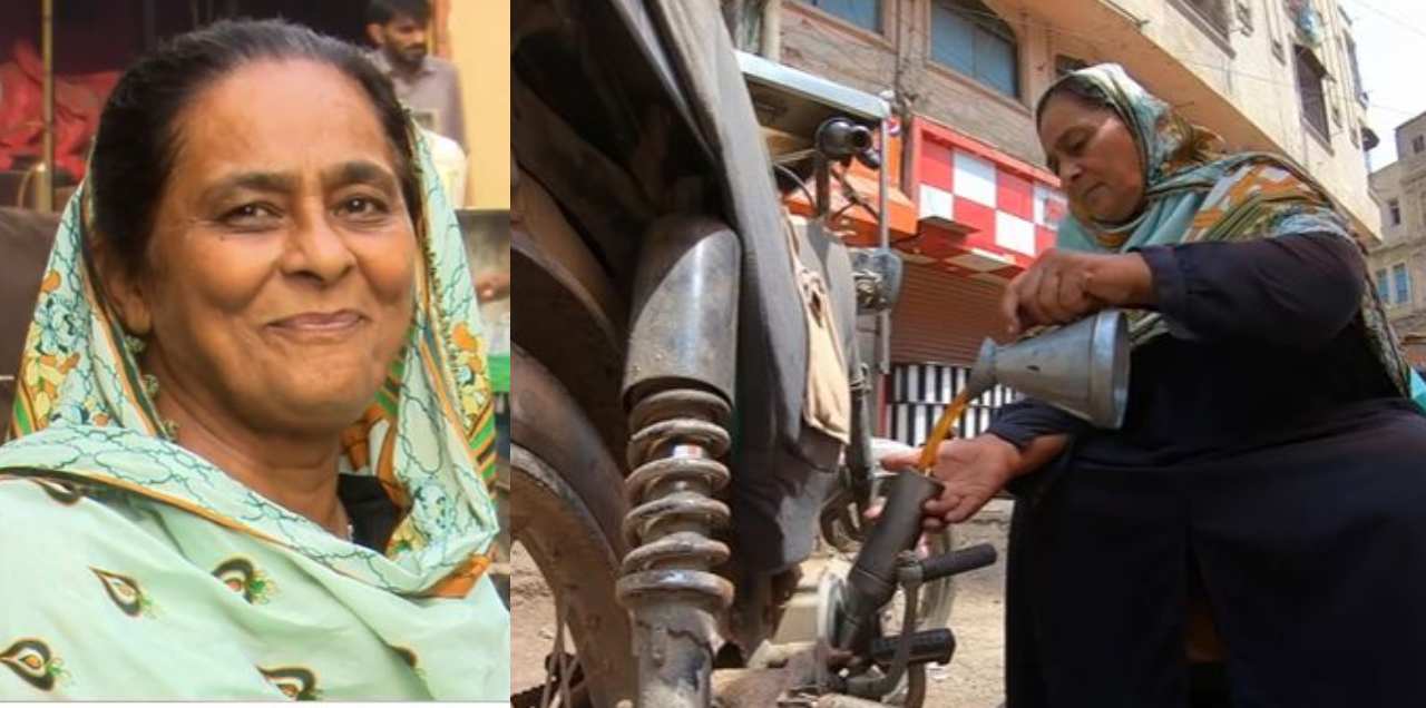Jameela Khatoon widow fixes motorcycles