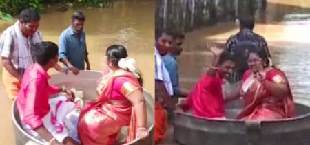 couple in cooking pot kerala