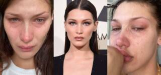 bella hadid crying