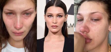 bella hadid crying