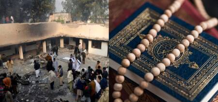 mob fire charsadda police station quran
