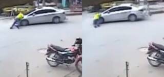 Driver Runs Over traffic cop