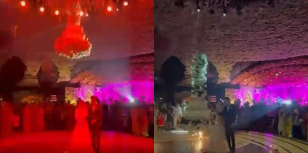 wedding cake sword ceiling