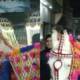 bride leads baraat horse