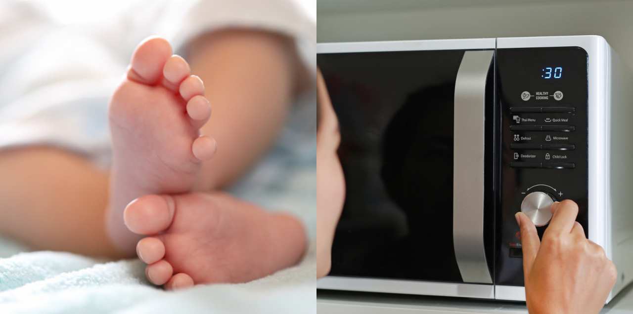 baby in microwave