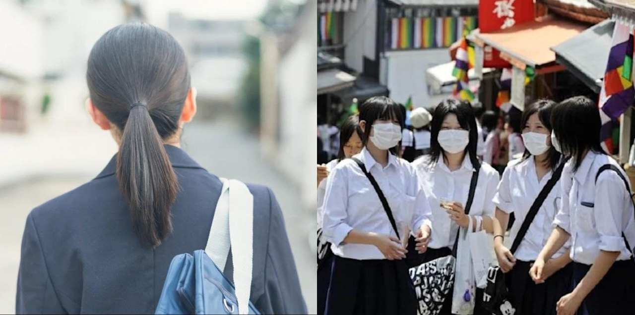 japan schools ban ponytails