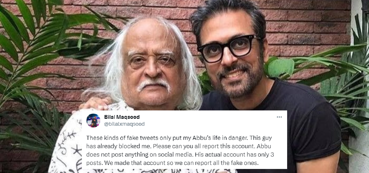 Bilal Maqsood Requests His Fans To Report Fake Anwar Maqsood Accounts