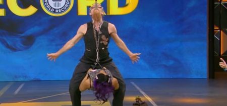 Andrew Stanton Sets a New Record Guinness Record Pulling a Car and Lifting his Assistant with his Eye Sockets