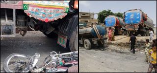 Fatal Accident Water Tanker Kills Motorcyclist on University Road in Karachi