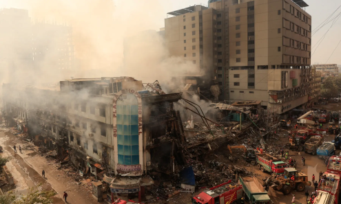 A fire broke out at Gul Plaza shopping mall